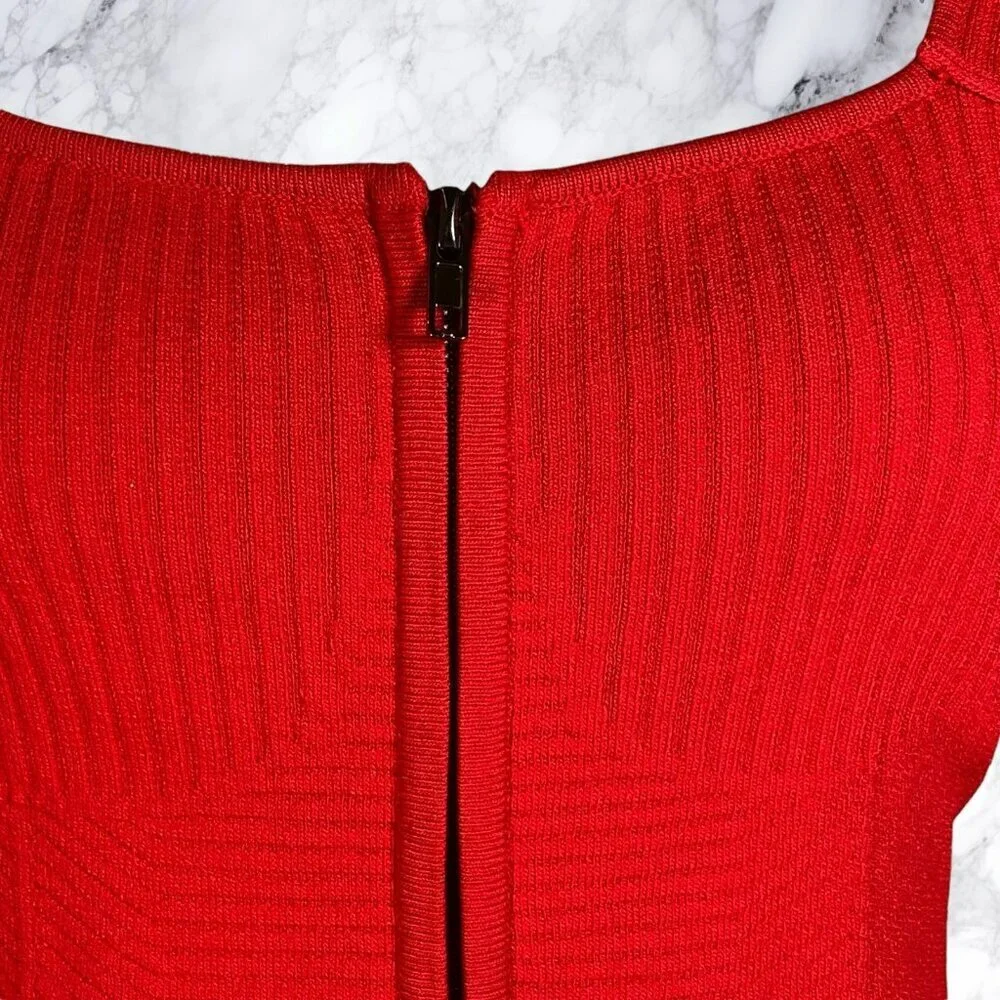 ALL THE WAYS Victoria Bustier Crop Top in Red